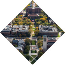 An aerial view of the U-M Ann Arbor campus